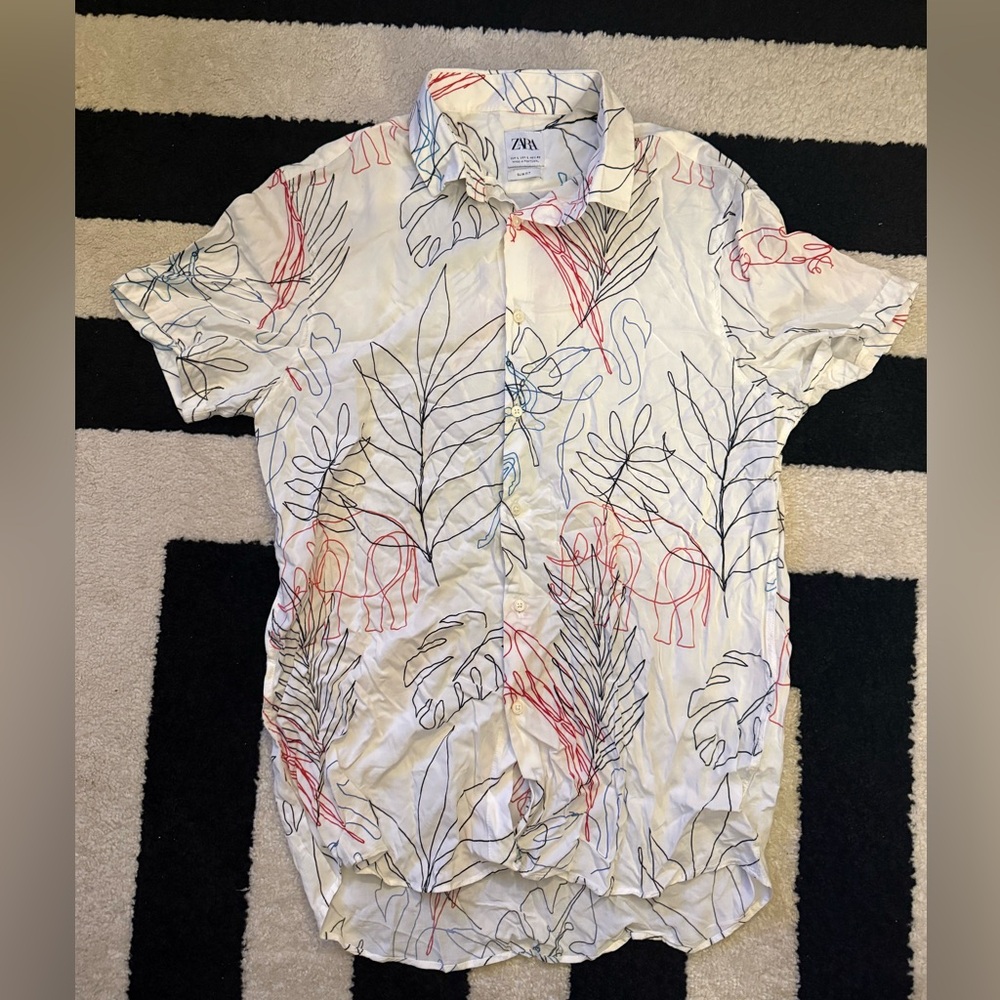 Zara Graphic Button Up